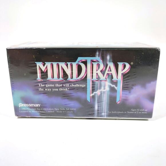 Vintage MindTrap Challenge Your Brain Game New Sealed Riddle Logic Pressman 1996 - Picture 2 of 6